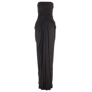 RICK OWENS Long Draped Bustier Dress Black